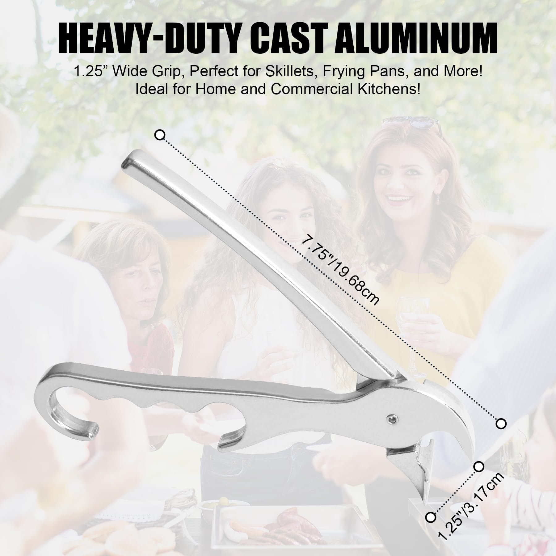 Pinza de sartén de aleación de aluminio de alta calidad, pinzas de pizza resistentes, abrazadera de piedra para levantar platos calientes, cuencos, platos, bandeja con alimentos fuera del microondas,