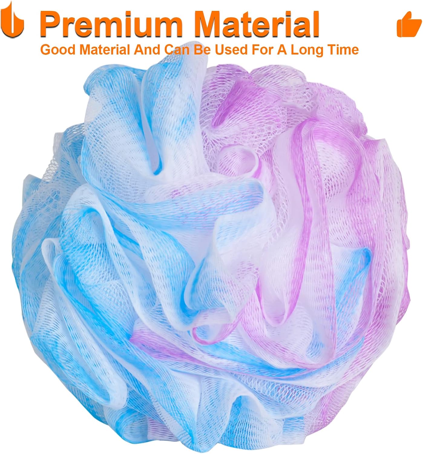 Urbanstrive Shower Bath Sponge XL 75g Soft Shower Loofahs Balls for Body Wash Men Women Bathroom Accessories, 1 Pack, Blue-Purple
