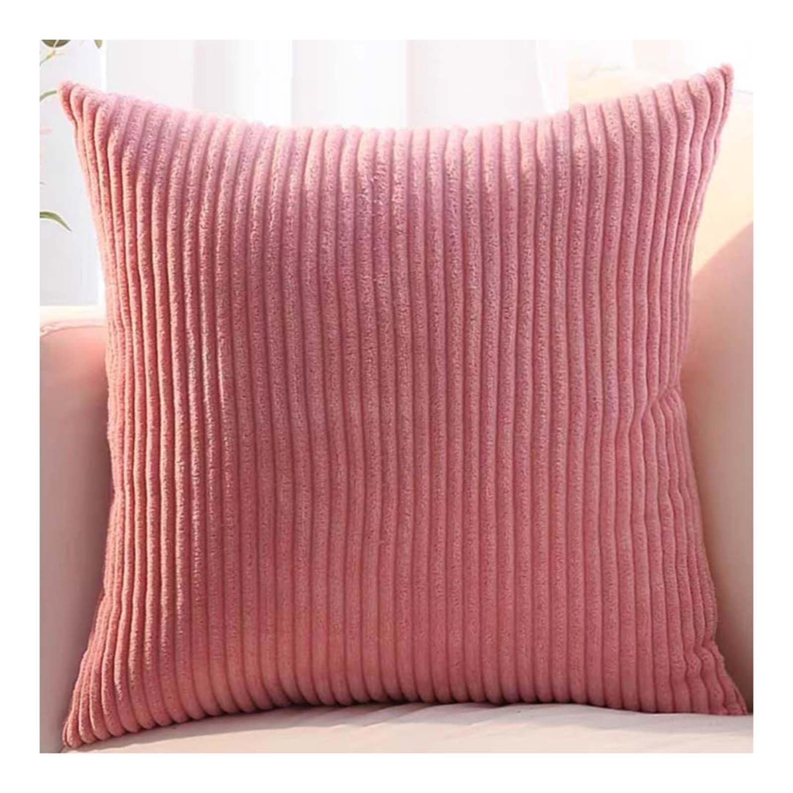 Set of 2 Sofa Pillow Cover corduroy 80x80 Cushion Cases 45x45 60x60 75x75 Decorative Square Throw Pillow Cases with Zipper for Couch Sofa Bed Pillowcase Protectors covers(Color 14,45x45cm/18x18in(2PC)