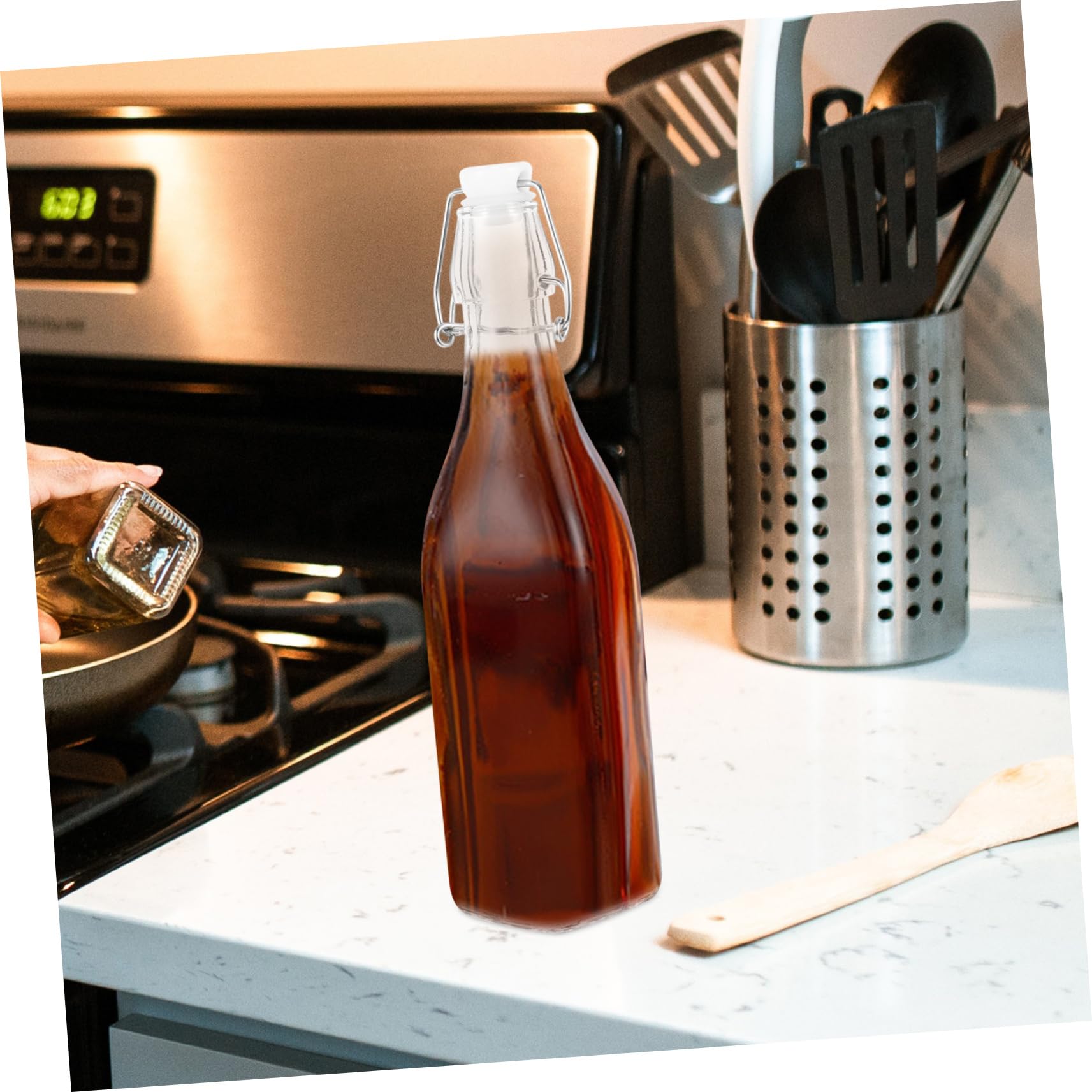 MAGICLULU Botella Hebilla Giratoria de Vidrio, 2 Piezas, para Cocina
