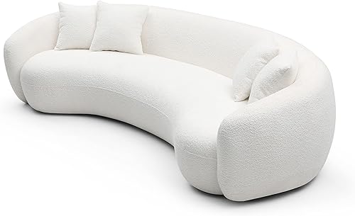 Miniatura 5 de Moderno sofá curvado de nube, asiento modular con orientación derecha, con diván y almohadas, sofá modular minimalista de lujo, tapizado en forma de
