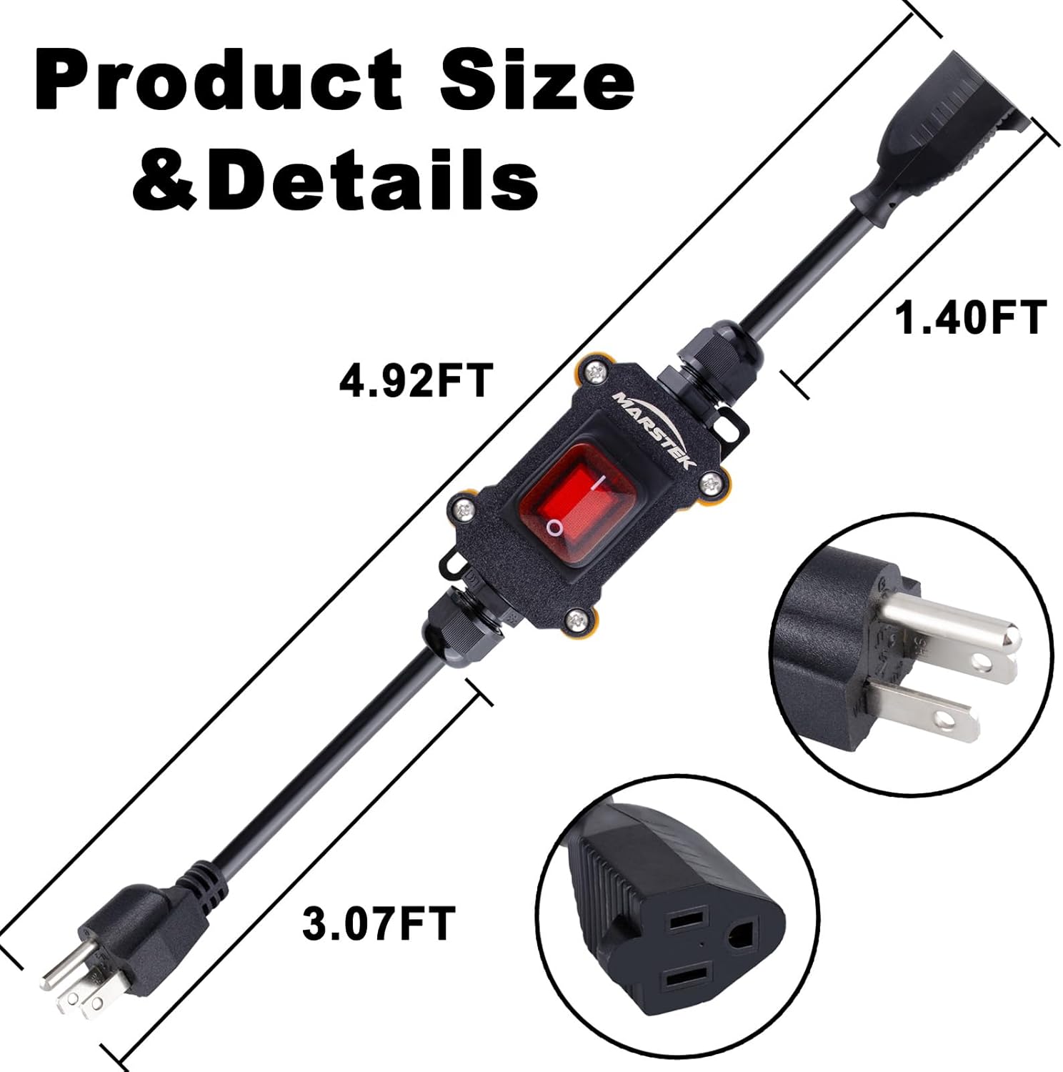Product Size and Details of Extension Cord