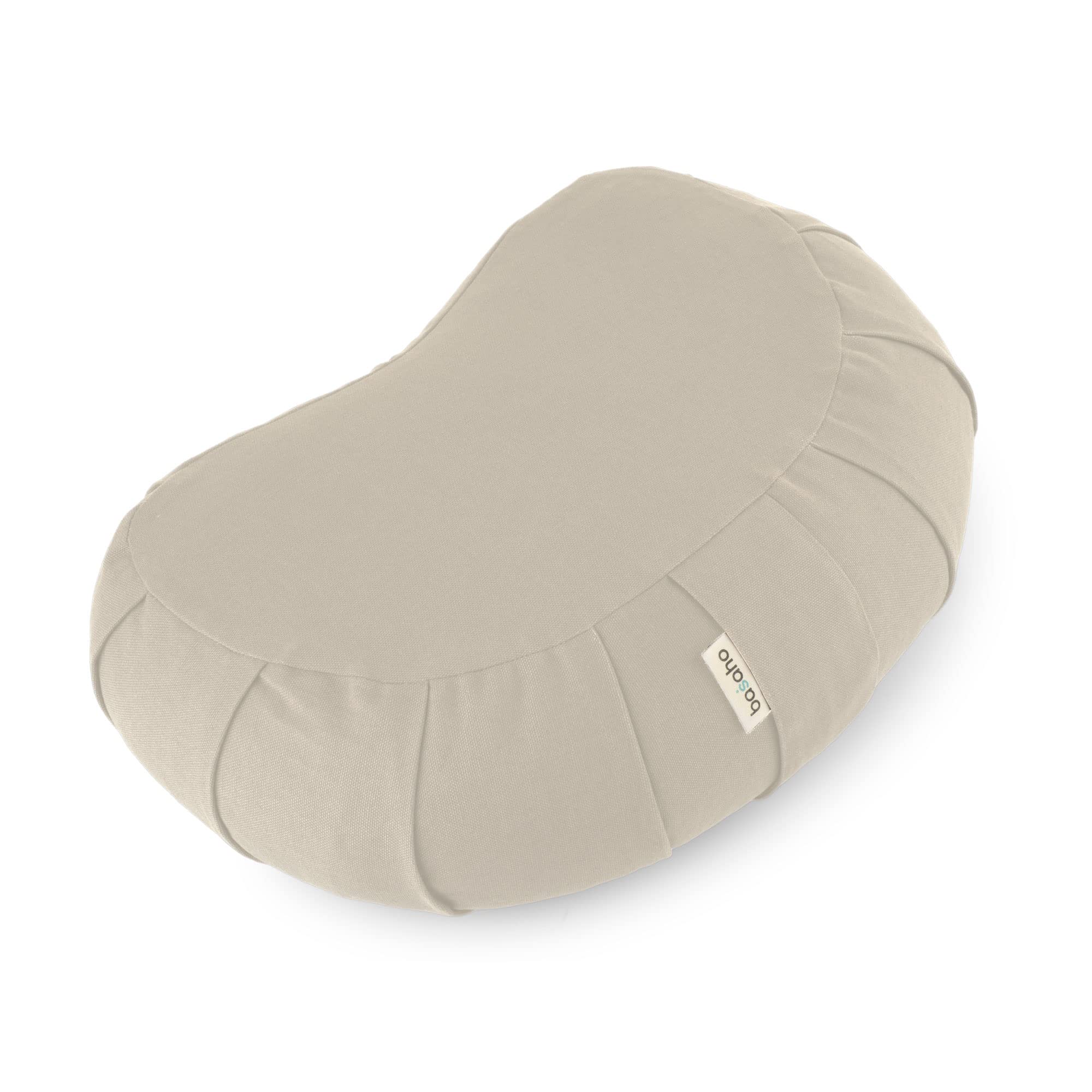 basaho CRESCENT Zafu Meditation Cushion | Organic Cotton | Buckwheat Hulls | Removable Washable Cover
