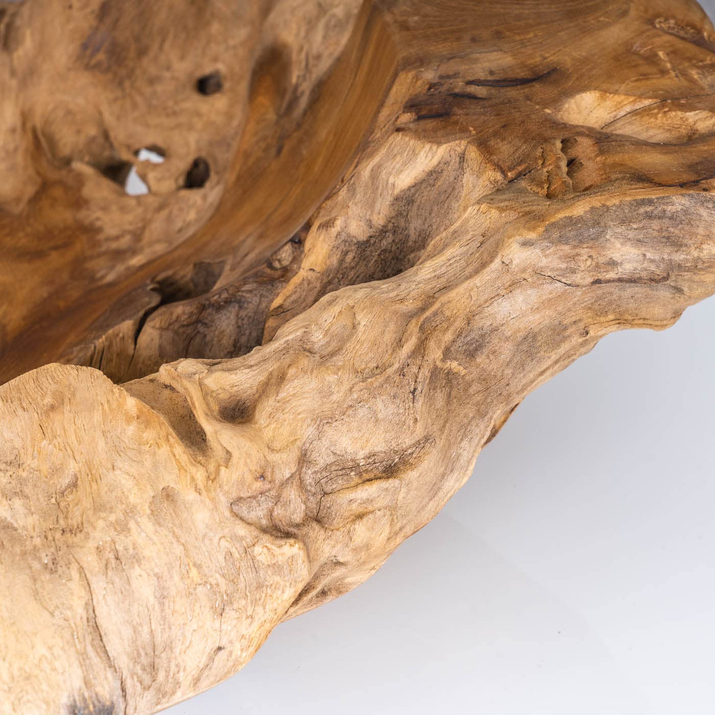 levandeo Cuenco de madera de teca maciza, 50 cm, decoración de mesa