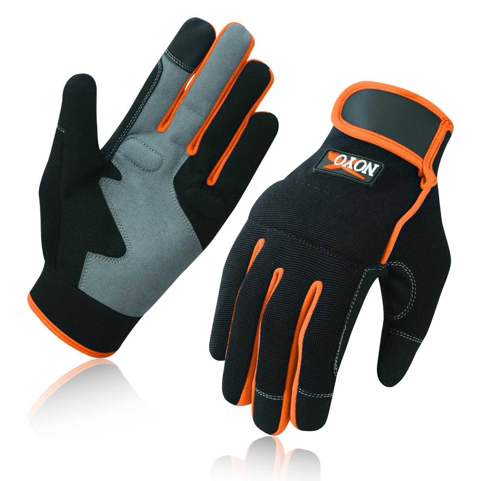Swift Wear Work Gloves Mechanics Hand Protection Tradesman Farmer's Gardening DIY Builders Safety Gloves (Orange, L)