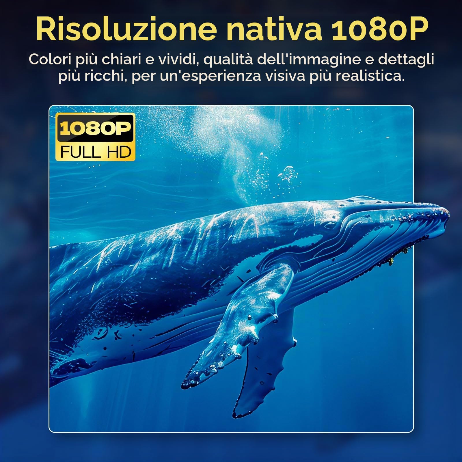 KSAN Mini proiettore con WiFi e Bluetooth, 240 ANSI portatile per uso esterno, proiettore video nativo 1080p compatibile con telefono/chiave TV/PC/PS5
