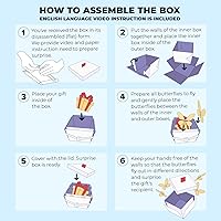 Vista 9 de FETTIPOP Premium Butterfly Explosion Box – Funny Surprise Prank Gift with Flying Butterflies - Unique Birthday or Party Box for Kids & Adults