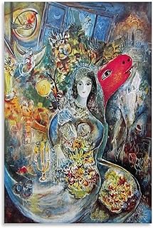 マルク・シャガールのポスター ベラ・ドリンクス絵画ポスター、キャンバスプリントアートポスター、ウォールアート、家の装飾絵画; Unframe; 12x18inch(30x45cm)