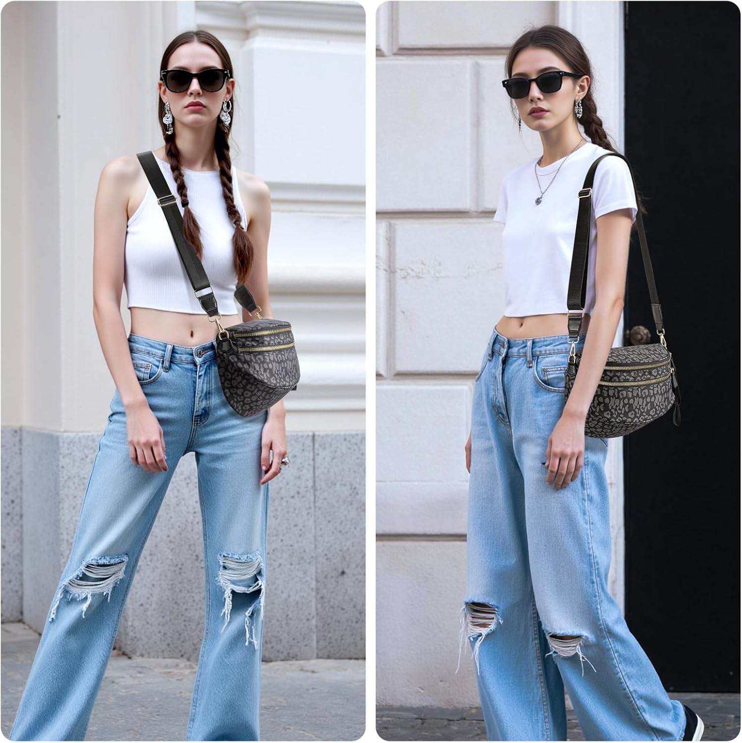 MEXS Bum Bag for Women Crossbody Bags Fanny Packs Sling Belt Purse Waist Chest Shoulder Bag - Image 2