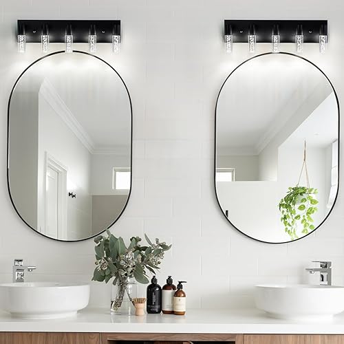 Miniatura 3 de Lámpara LED de tocador de 5 luces en color negro - Iluminación moderna de baño, iluminación sobre espejo  Temperatura multicolor 3000K4000K6000K