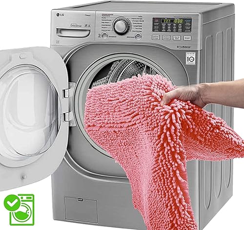 Miniatura 105 de Juego de 3 alfombras de baño extrasuaves y absorbentes, alfombras de baño de felpilla, alfombra de felpa antideslizante, juego de baño con alfombras