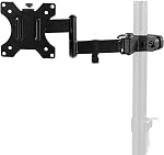 VIVO Black Pole Mount Monitor Arm for 17 to 32 inch Screen, MOUNT-POLE01A | Universal, Heavy Duty Steel Design, Full Motion VESA Mount Arm, Removable 75mm and 100mm VESA Plate, 12 inch Extension