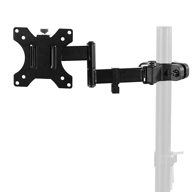 VIVO Steel Universal Full Motion Pole Mount Monitor Arm with Removable 75mm and 100mm VESA Plate Fits 17