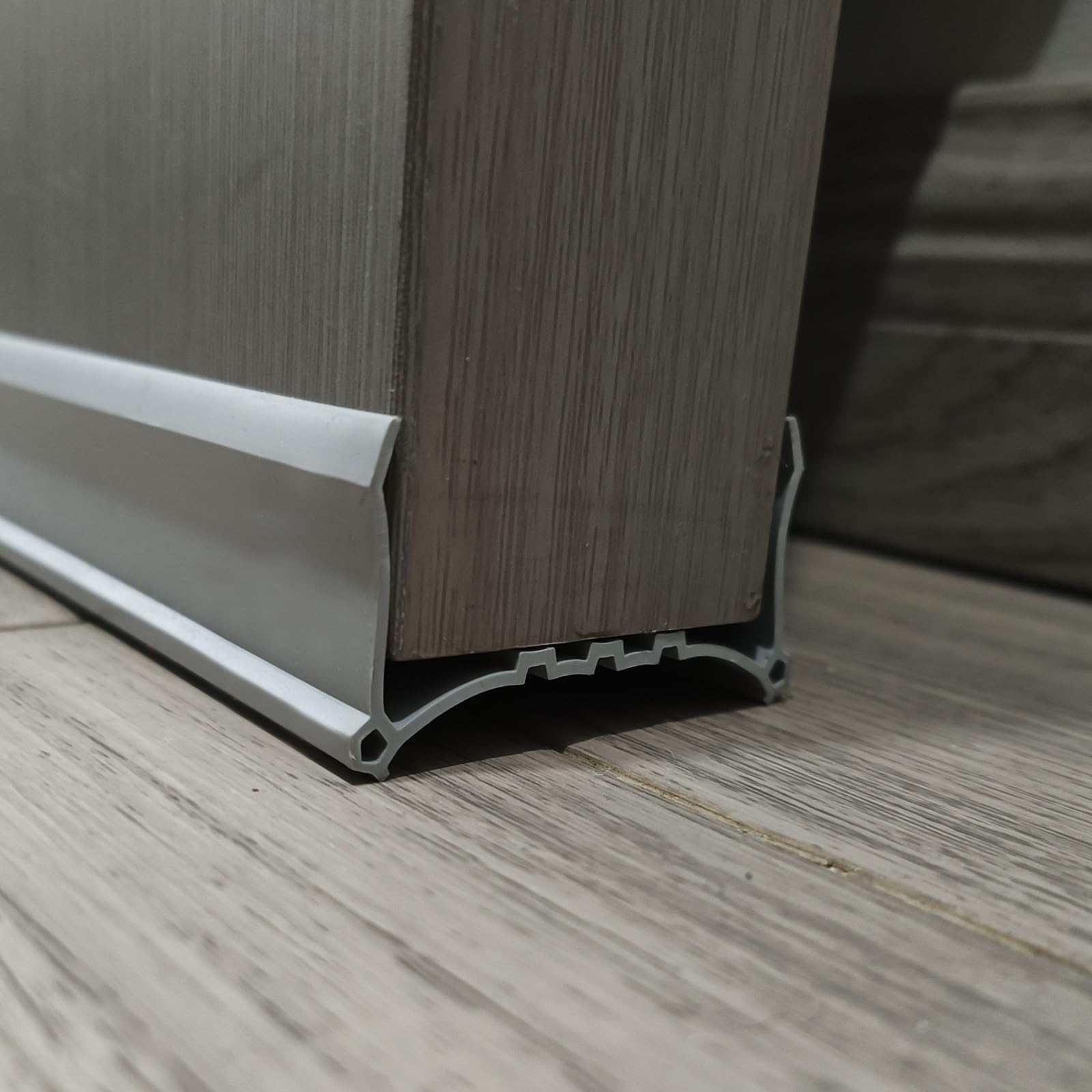 Door Draft Stoppers for Bottom of Door, Adjustable Wide Door Seal Strip Noise Blocker for Warehouse/Living Room, Soft PVC Under Door Sealing Strip(Gray)