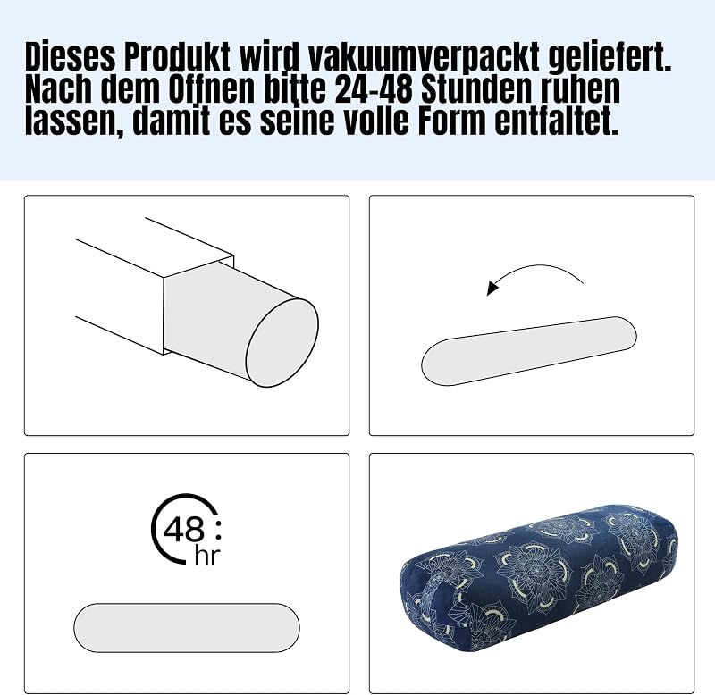 TOPROUD Yoga Bolster Meditációs Párna Regeneratív Jógához 70x27x15cm