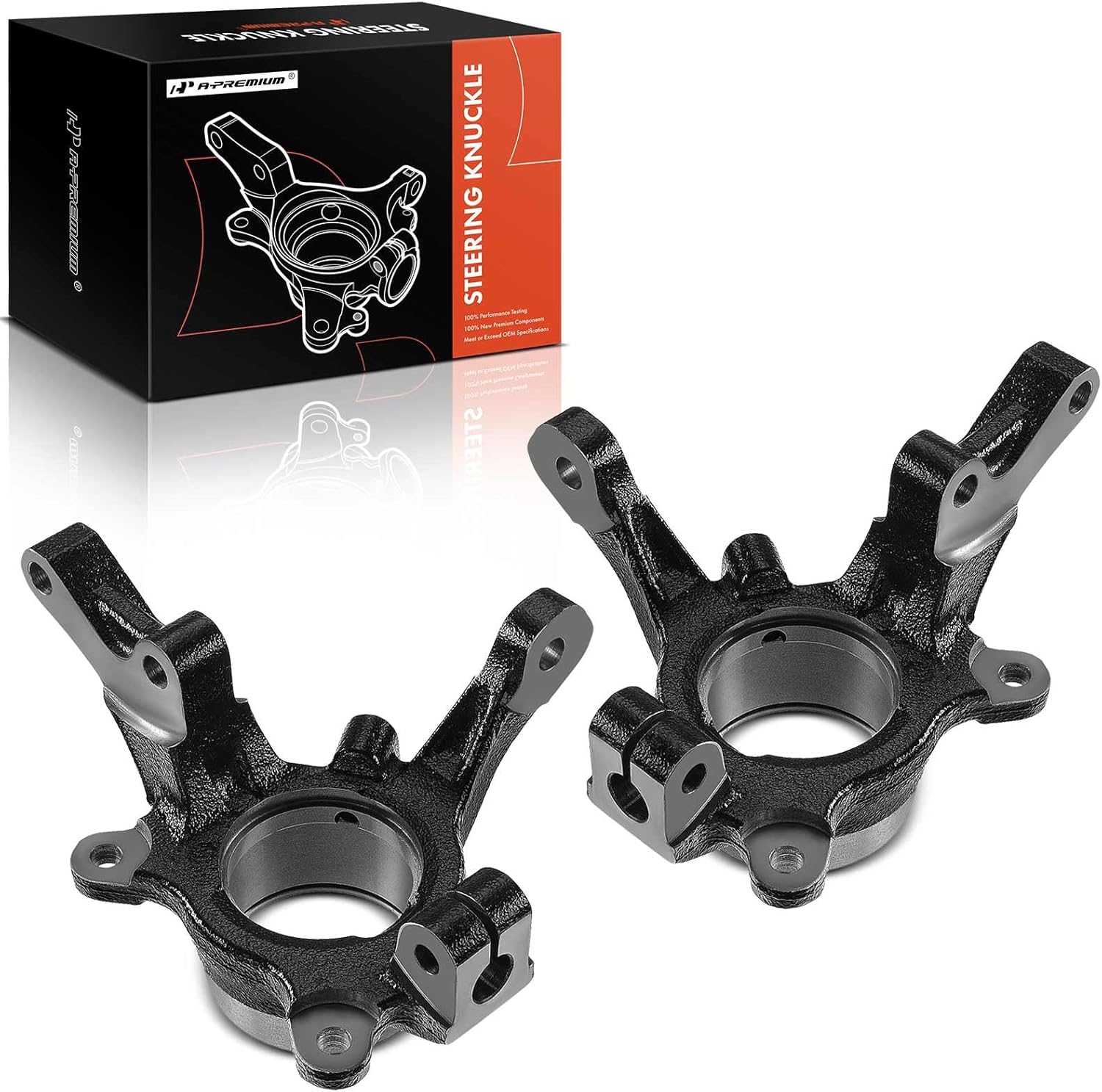 A-Premium 2x Front Suspension Steering Knuckle Compatible with Mitsubishi Lancer 2008-2017, Outlander 2007-2018, Outlander Sport 2011-2017, With ABS Mounting Hole, Driver and Passenger Side