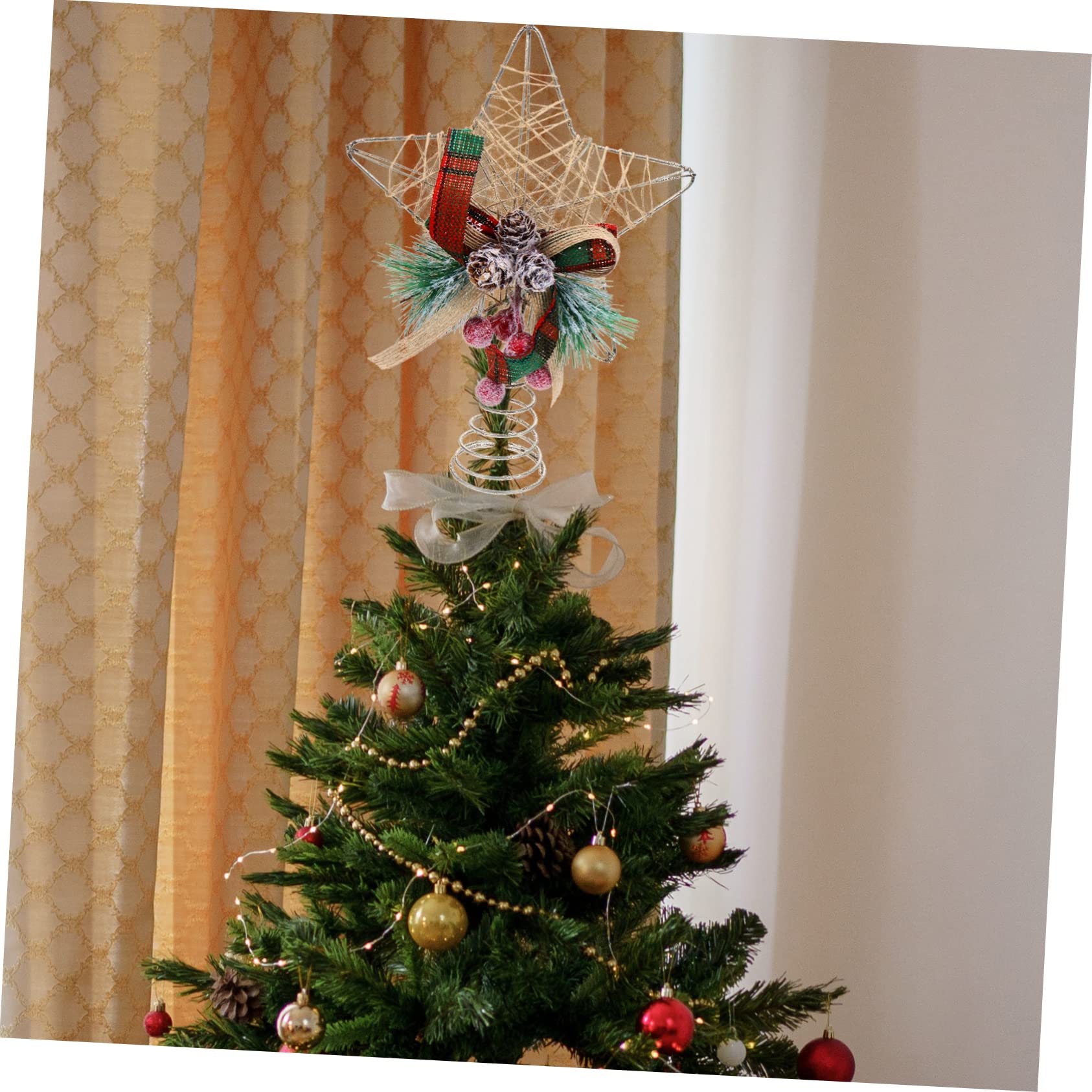 Cabilock 6 STK weihnachtsbaumspitze Stern Engel Christbaumspitze Weihnachten Neon Advent anhänger spriegel anhänger zurrösen ortgang Weihnachtsbaum-Anhänger Weihnachtsanhänger Stoff