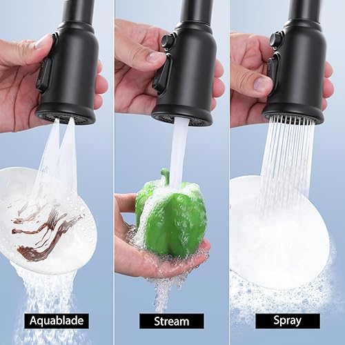 Miniatura 3 de ALEASHA Reemplazo de cabezal rociador de grifo de cocina, boquilla rociadora de fregadero de cocina de 3 funciones con kit de 9 adaptadores, cabezal