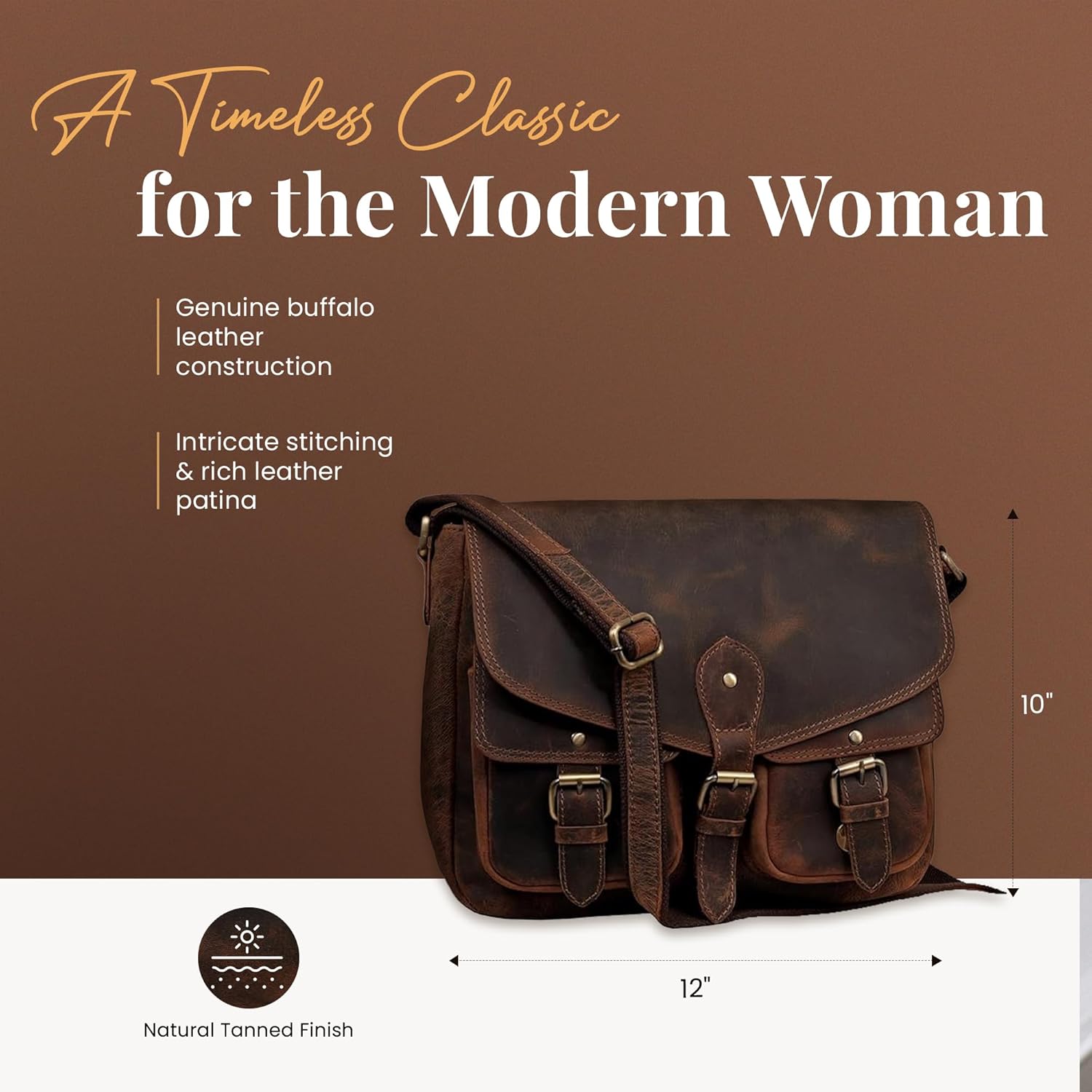 Firu-Handmade Women Vintage Style Genuine Leather Crossbody Shoulder Bag Handmade Purse | Vintage Style, Genuine Leather, Handmade, Crossbody Bags, for Woman