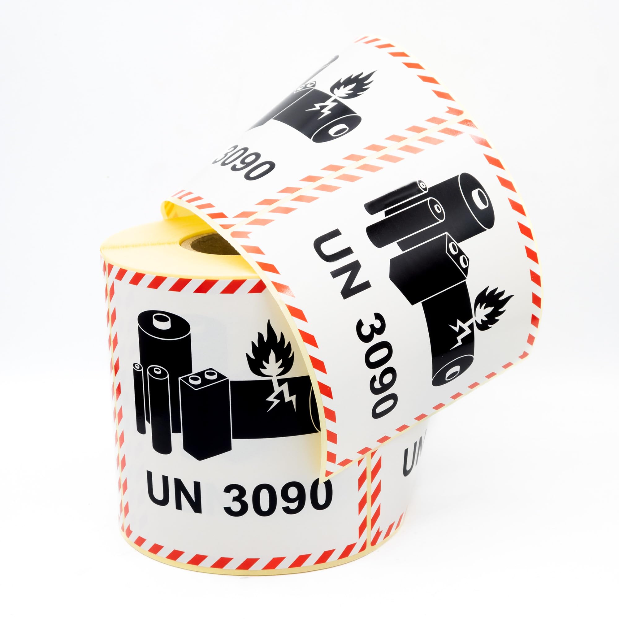 Autocollant de transport UN 3090 pour batteries lithium métal - 100 x 100 mm - autocollants marchandises dangereuses - étiquettes batteries lithium métal