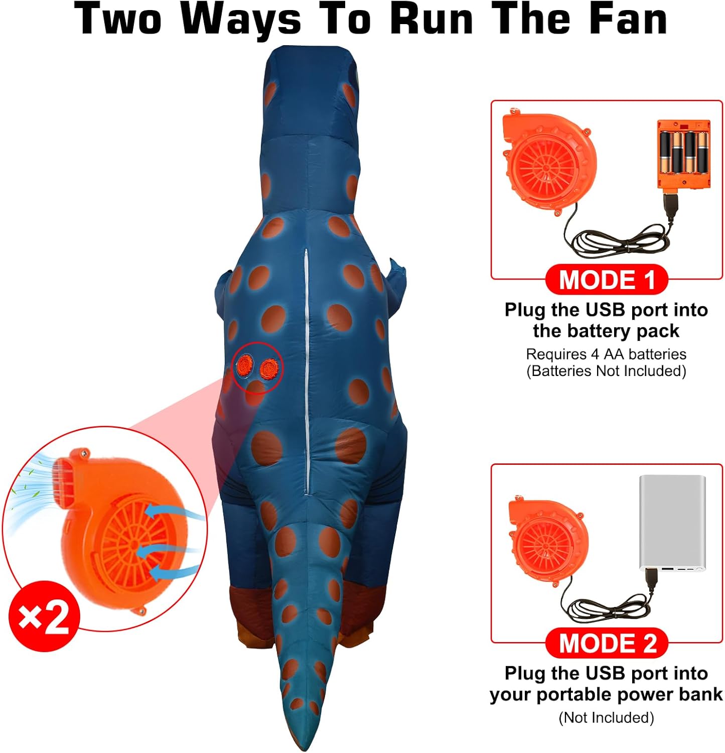 Halloween Inflatable Dinosaur Costume Adult Fancy Blow up Trex Suit Full Body Dino Outfit For Halloween Cosplay Party - Image 4