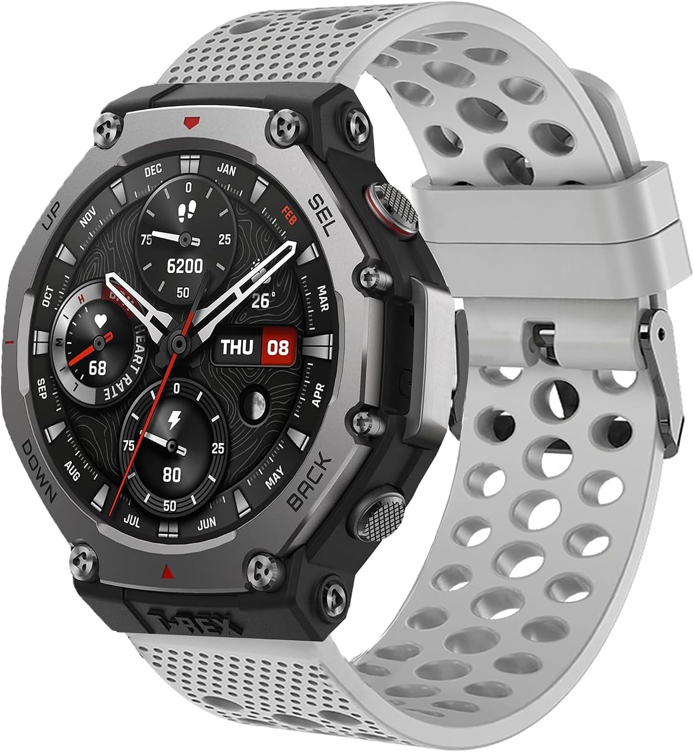 Lamshaw Compatible with Amazfit Bip 6 bands, Quick Release 22mm, 20mm Silicone Replacement Wristbands Sport Strap Compatible with Amazfit Active 2 Sqaure Smart Watch