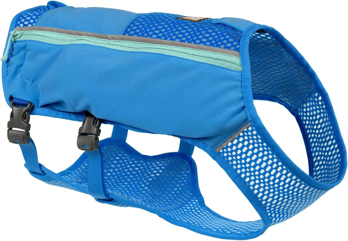 Ruffwear, Trail Runner Running Vest, Performance Dog Running Harness with Hydration Flasks, Reflective Trim & Light Loop, Lightweight Bounce-Free Running Dog Pack, Blue Pool, Large/X-Large