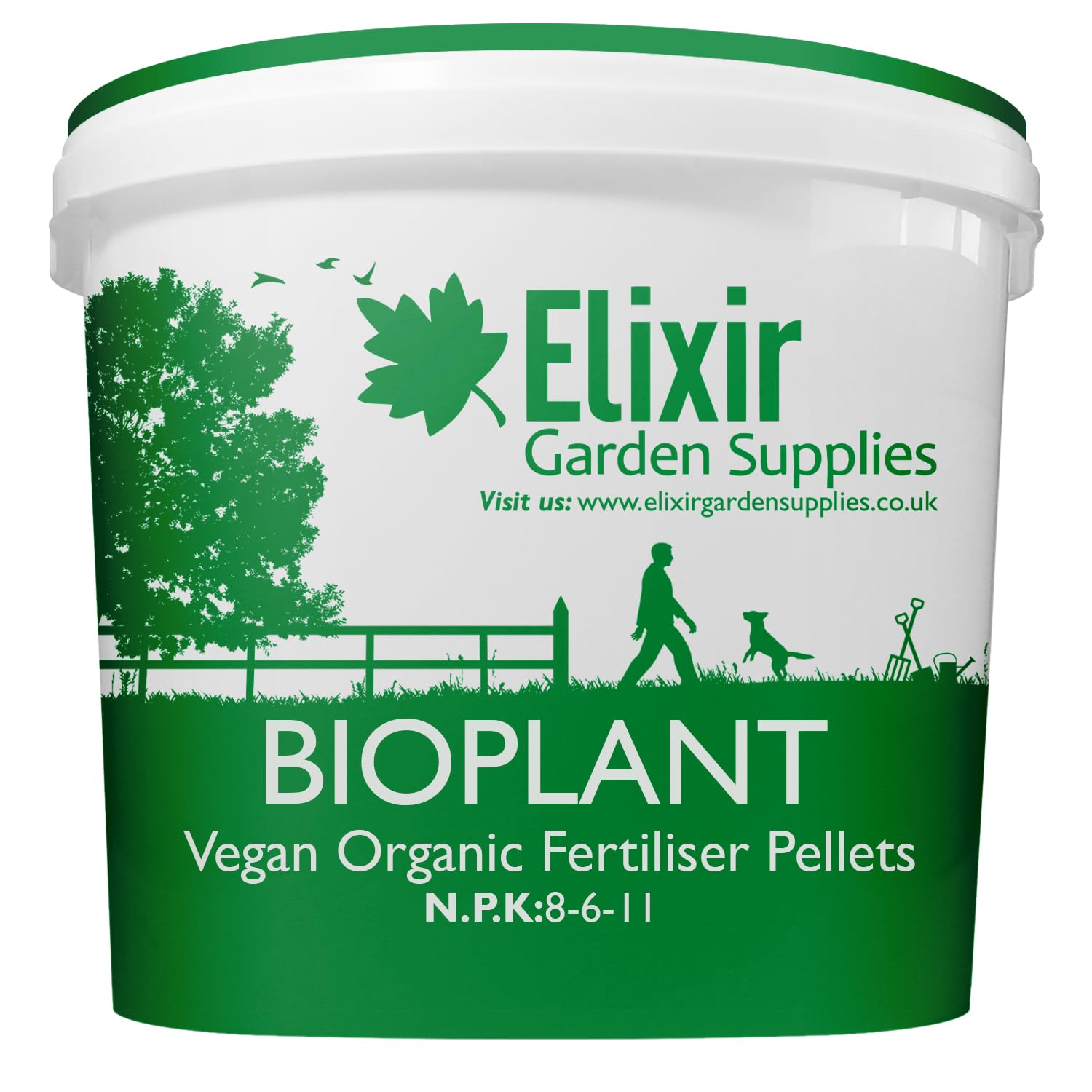 Elixir Gardens Organic Pelleted Fertiliser Resealable Airtight Tubs (Vegan Bioplant 5kg)