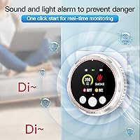 Vista 5 de Combo de detectores de humo y monóxido de carbono 4 en 1, batería de reserva integrada de 1000 mAh, alarma de 85 dB