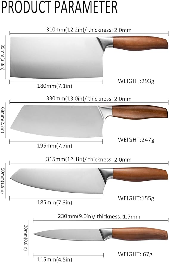 Set Cuchillos Cocina 3 Piezas Acero Inoxidable miniatura 3