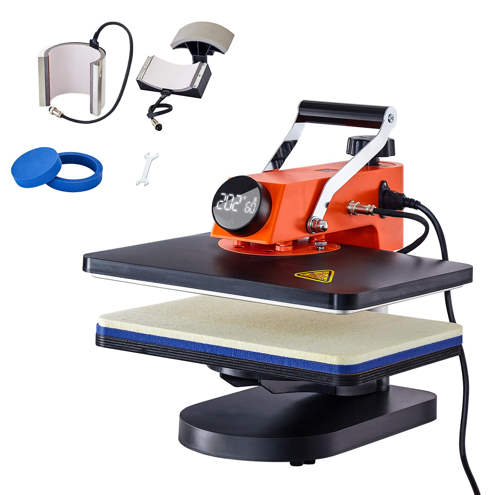 Machine de sublimation 5 en 1 avec presse de chaleur pivotante 360° pour mugs et t-shirts