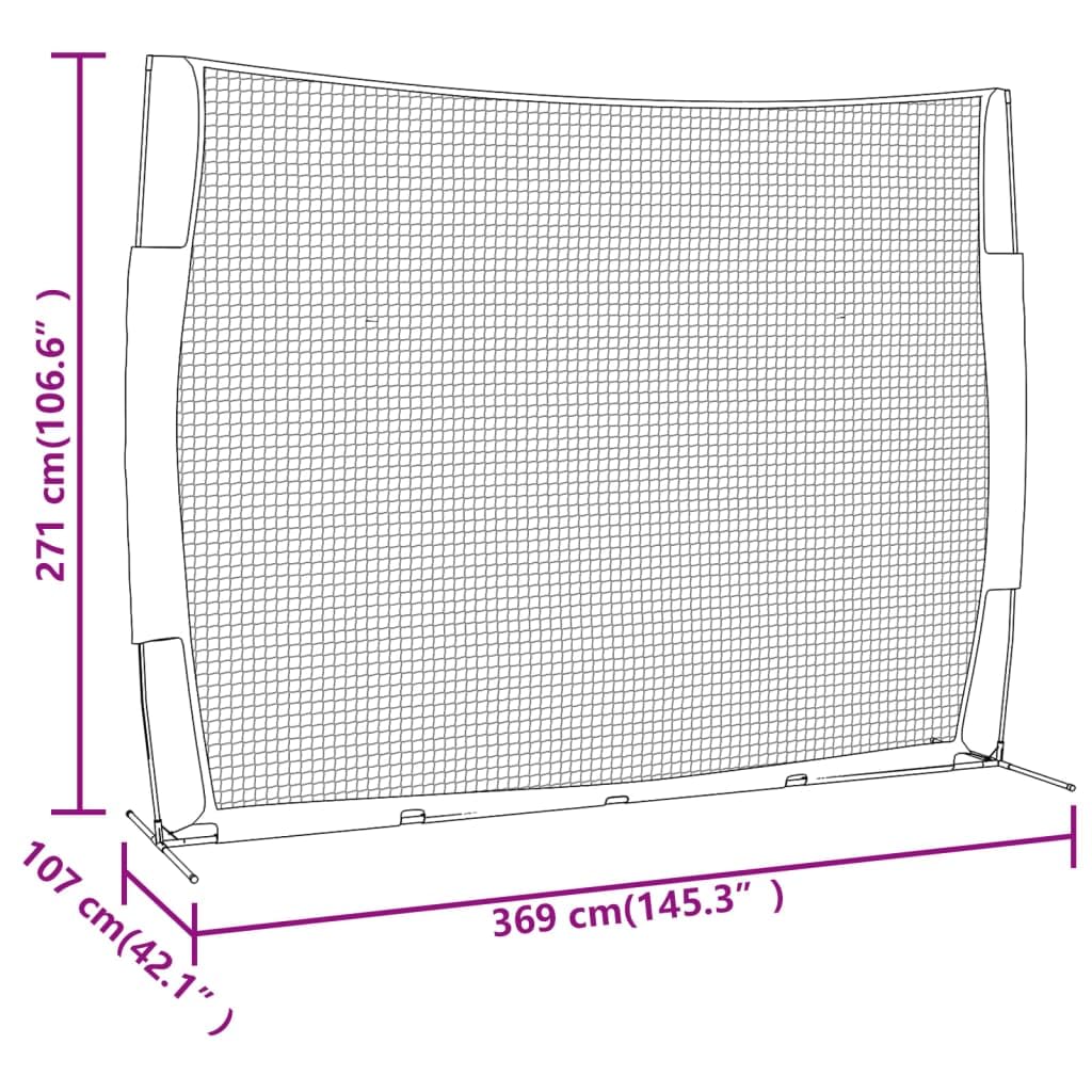 vidaXL Baseball Netz, Tragbares Übungsnetz für Baseball Training, Baseball Rebounder Netz für Hof Rasen, Trainingsnetz für Erwachsene Kinder, Rot Schwarz Stahl Polyester