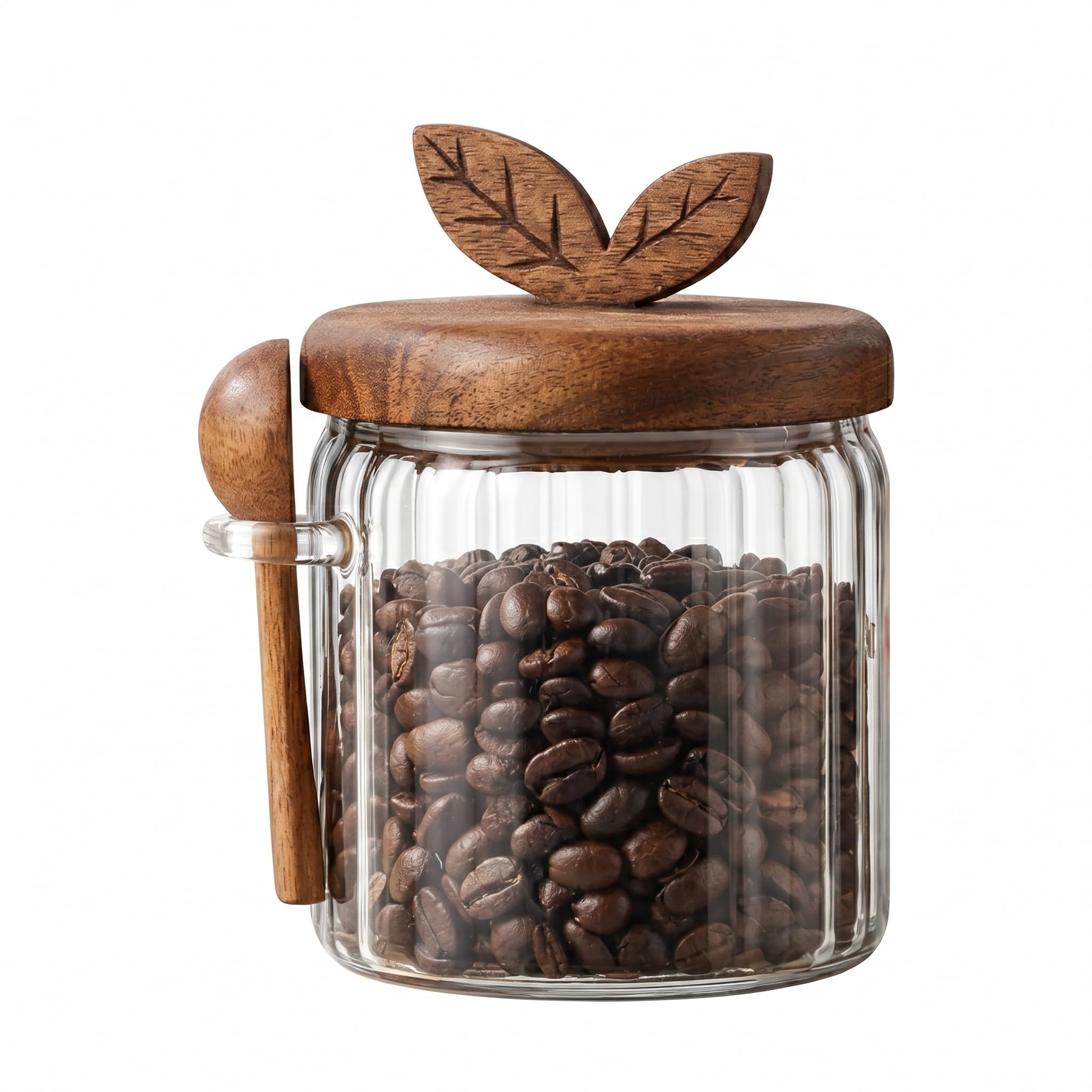 Photo 1 of **MISSING GLASS PART/LID AND SPOON ONLY**
Splotiva Glass Coffee Canister with Wooden Lid & Spoon, Airtight Food Storage Jar for Coffee, Sugar, Salt, Tea & Snacks (17floz)