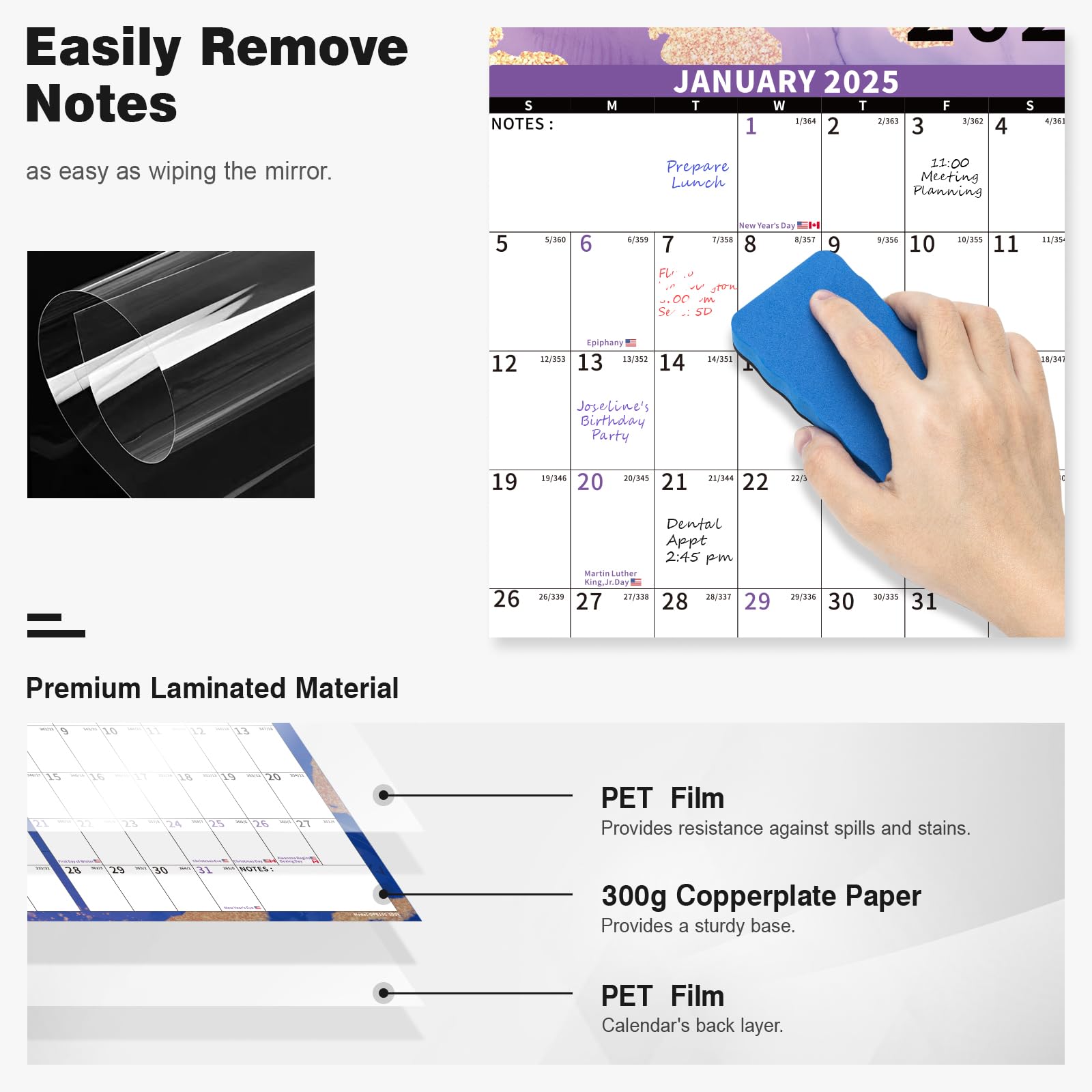 Snapklik Ospelelf Large Dry Erase Calendar For Wall 32 X 48