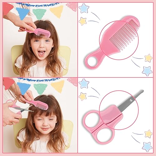 Miniatura 6 de Kit de aseo para bebés, juego de cuidado de seguridad infantil con cepillo para el cabello, peine cortaúñas, aspirador nasal, kit esencial para