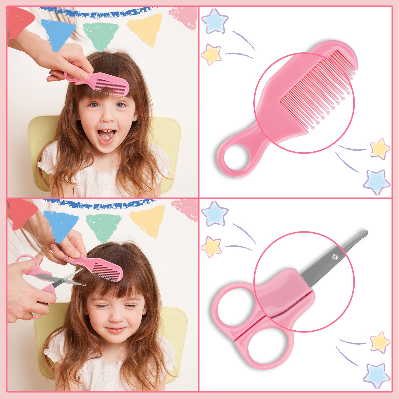 Kit de aseo para bebés, juego de cuidado de seguridad infantil con cepillo para el pelo, peine cortaúñas, aspirador nasal, limpiador de oídos, kit esencial para recién nacidos y niños