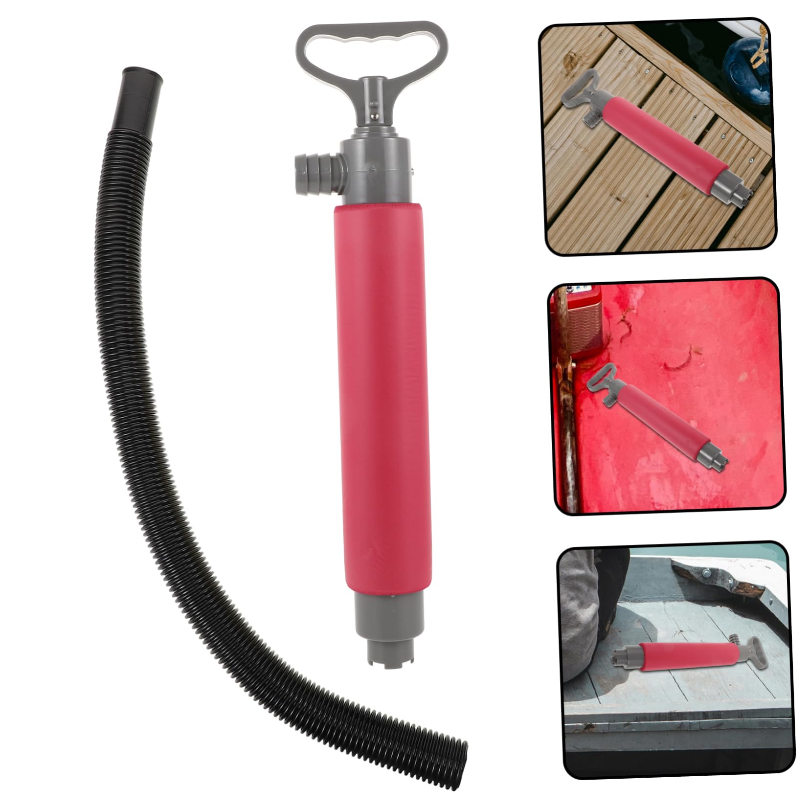 Tragbare Hand-bilge-pumpe Für Kajak Manuelle Wasserpumpe Mit Großem Fördervolumen Schnelles Entwässern Praktisch Und Leicht Geeignet Für Kajak Bootsnotfälle Rote Ausführung