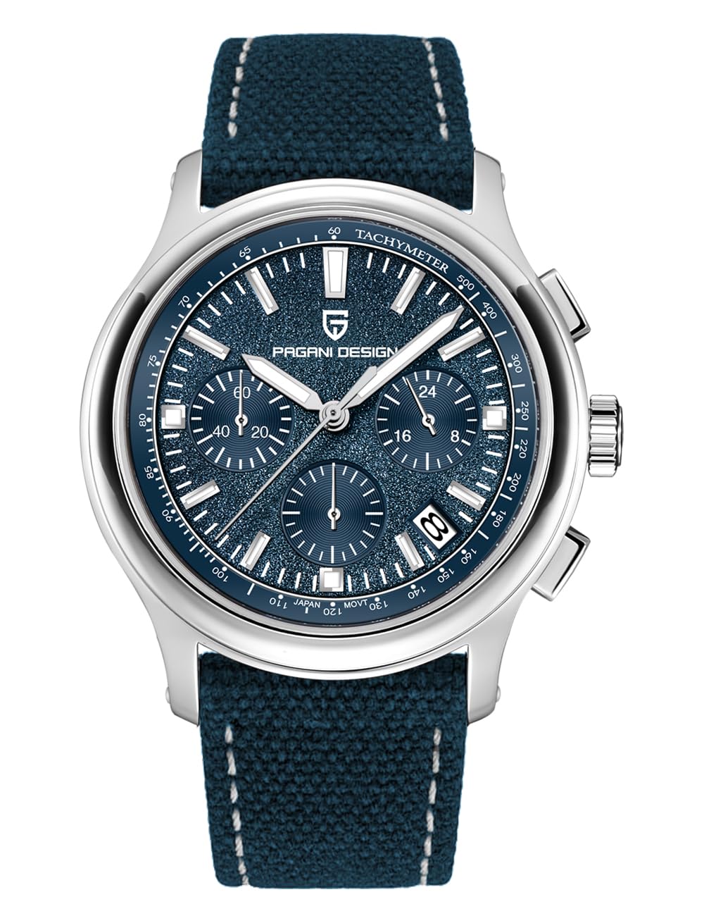 Pagani Design - Reloj de Cuarzo para Hombre, 100 Metros de Resistencia al Agua, Movimiento japonés, Correa de Piel Trenzada, Estilo Moderno