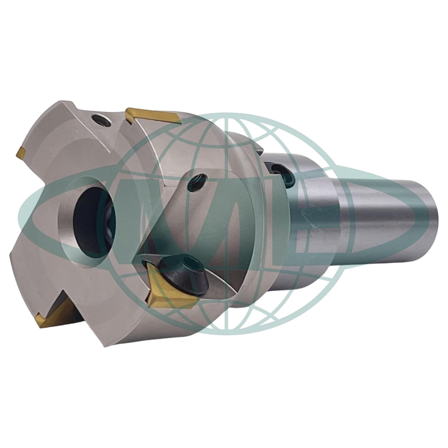 CME 2-1/2" 90° Indexable Face Mill w/ 1" Weldon Shank Arbor, TPG322 Inserts Included, 4 Flutes