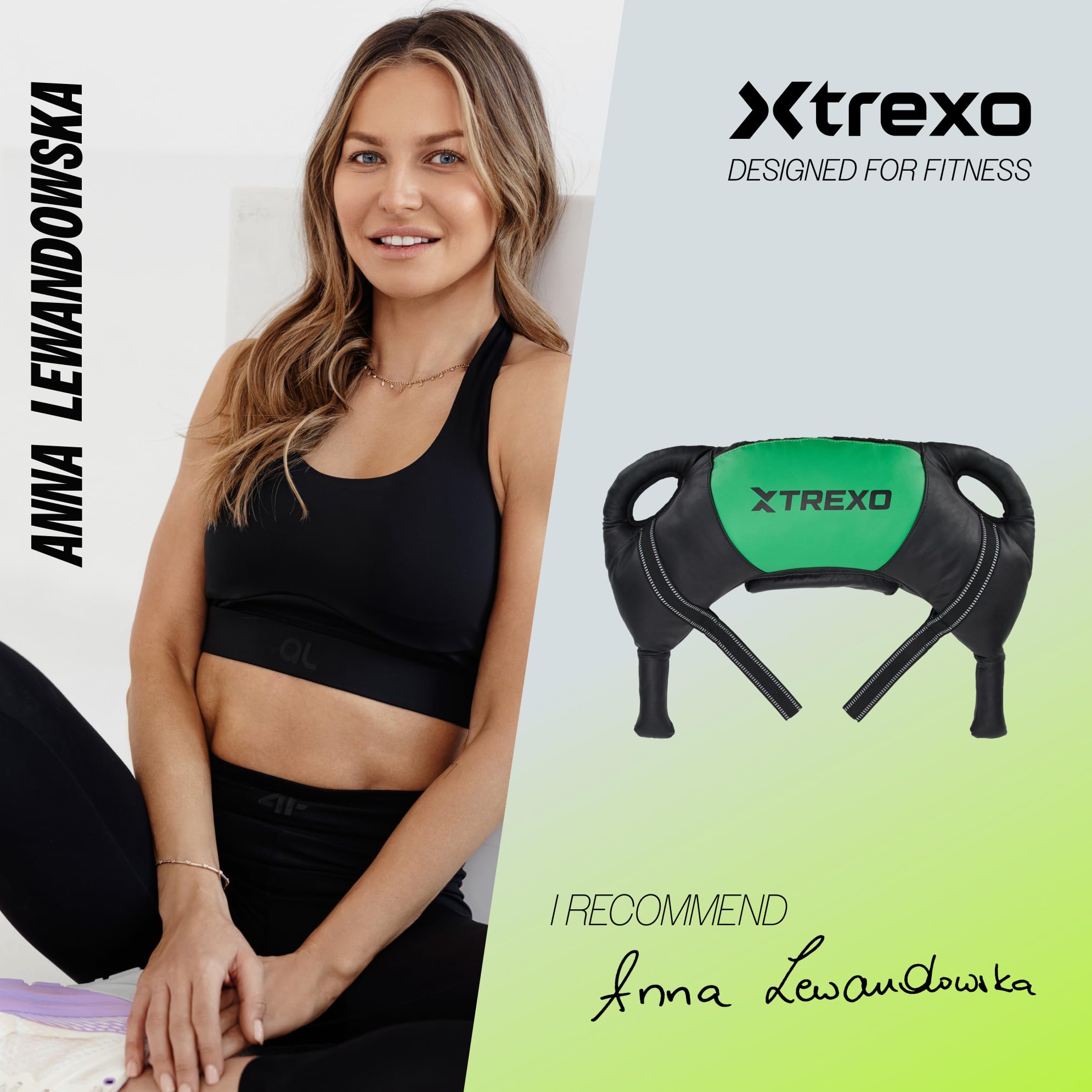 TREXO Bulgarian Exercise Bag 15 kg allenamento di forza fitness resistenza perfetta per casa e palestra borsa da allenamento in ecopelle PU 73 x 40 x 19 cm sacco di sabbia per allenamento fitness