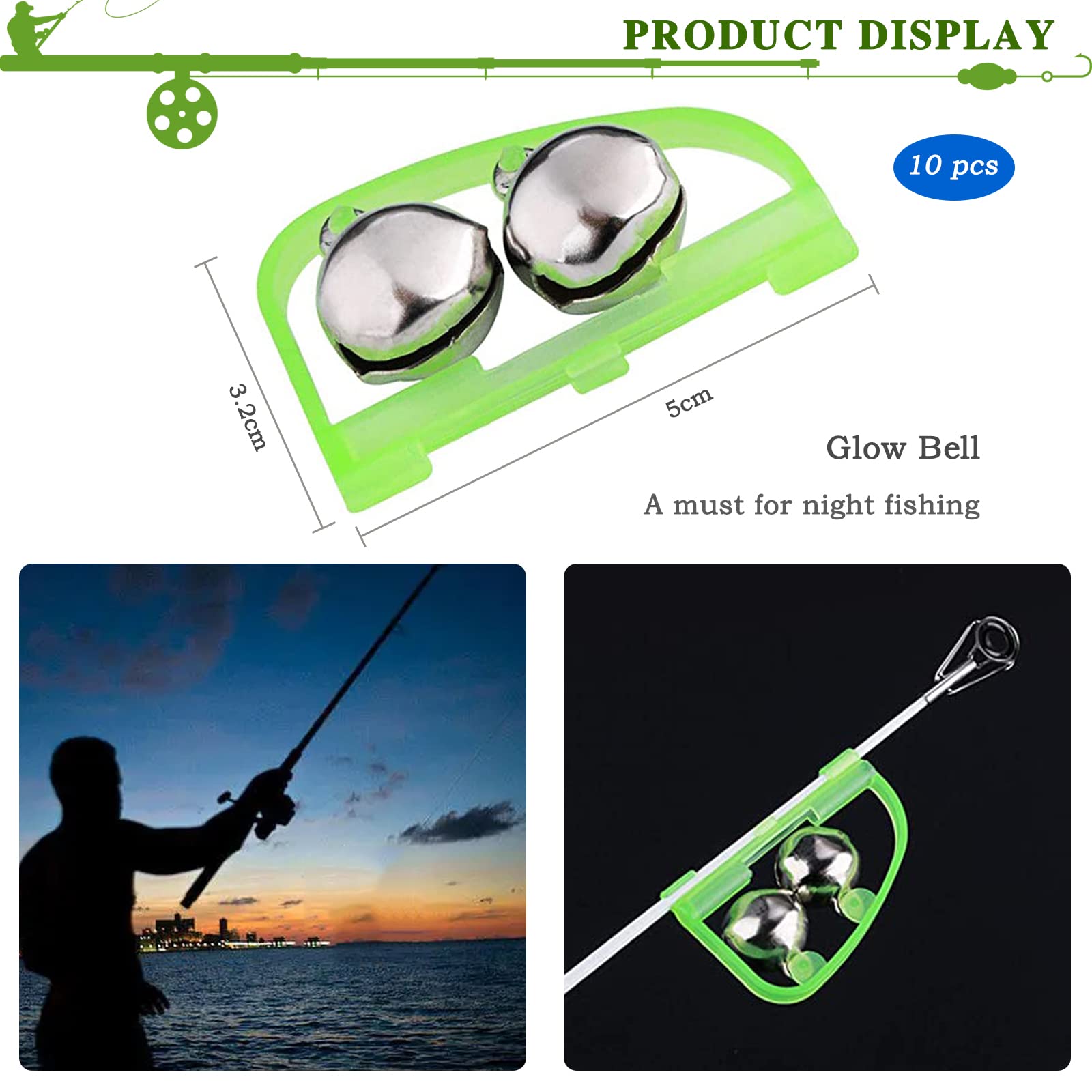Lot de 3 détecteurs de touche avec LED et son pour la pêche à la carpe