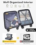 Lekesky 16 Inch Carry On Luggage for Airplanes - Hard Shell Suitcase with TSA Lock, Detachable Spinner Wheels Lightweight ABS Carry On Suitcase for Travel Weekend Trips Men Women, Blue