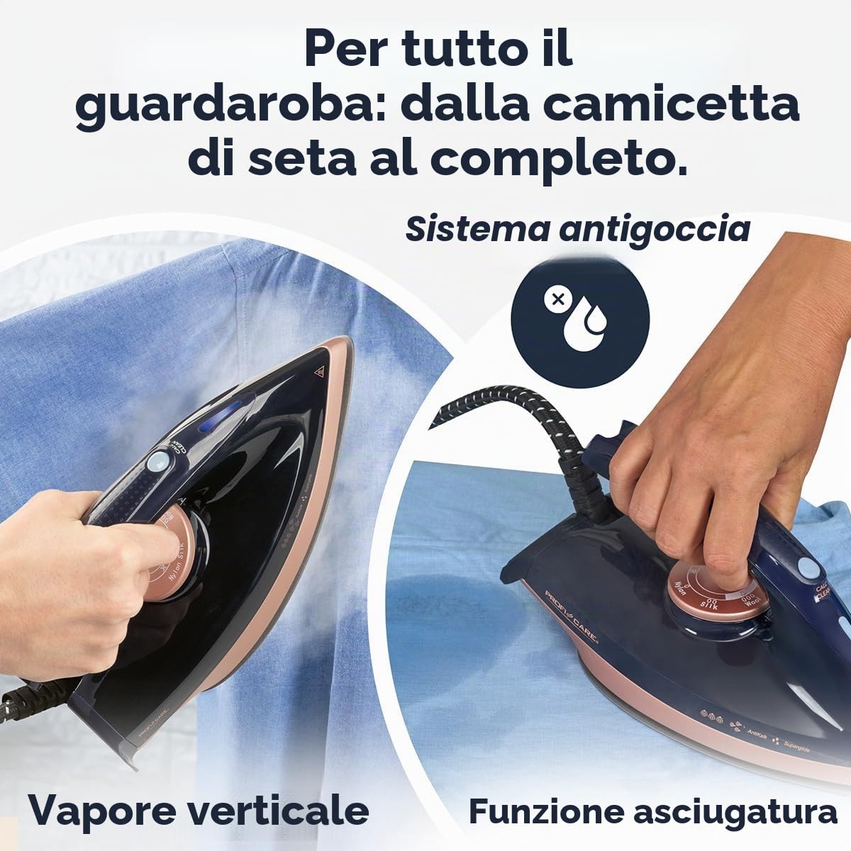 Stazione di stiratura a vapore ProfiCare® | Piastra in ceramica Superglide | Stazione di stiratura da 2400 W | Potente erogazione di vapore 150 g/min | Pressione 4 bar | PC DBS 3127
