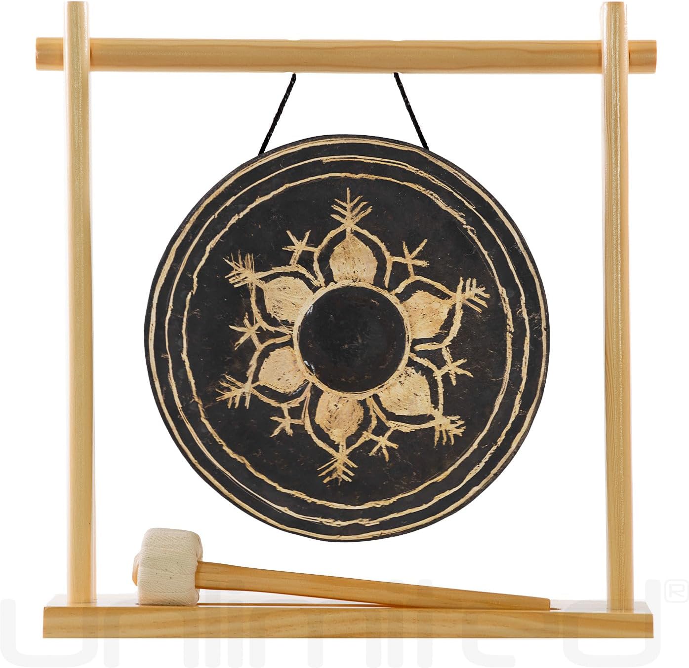 Small Thai Gongs on Stands Includes Gong, Stand, & Mallet/Authentic Thai Gong/Great for Office & Classroom
