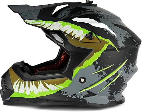 Miniatura 2 de Orthrus Casco todoterreno Greyhound máxima seguridad y rendimiento para los entusiastas de los cuatrimotos adultos, motos de cross, motocross y