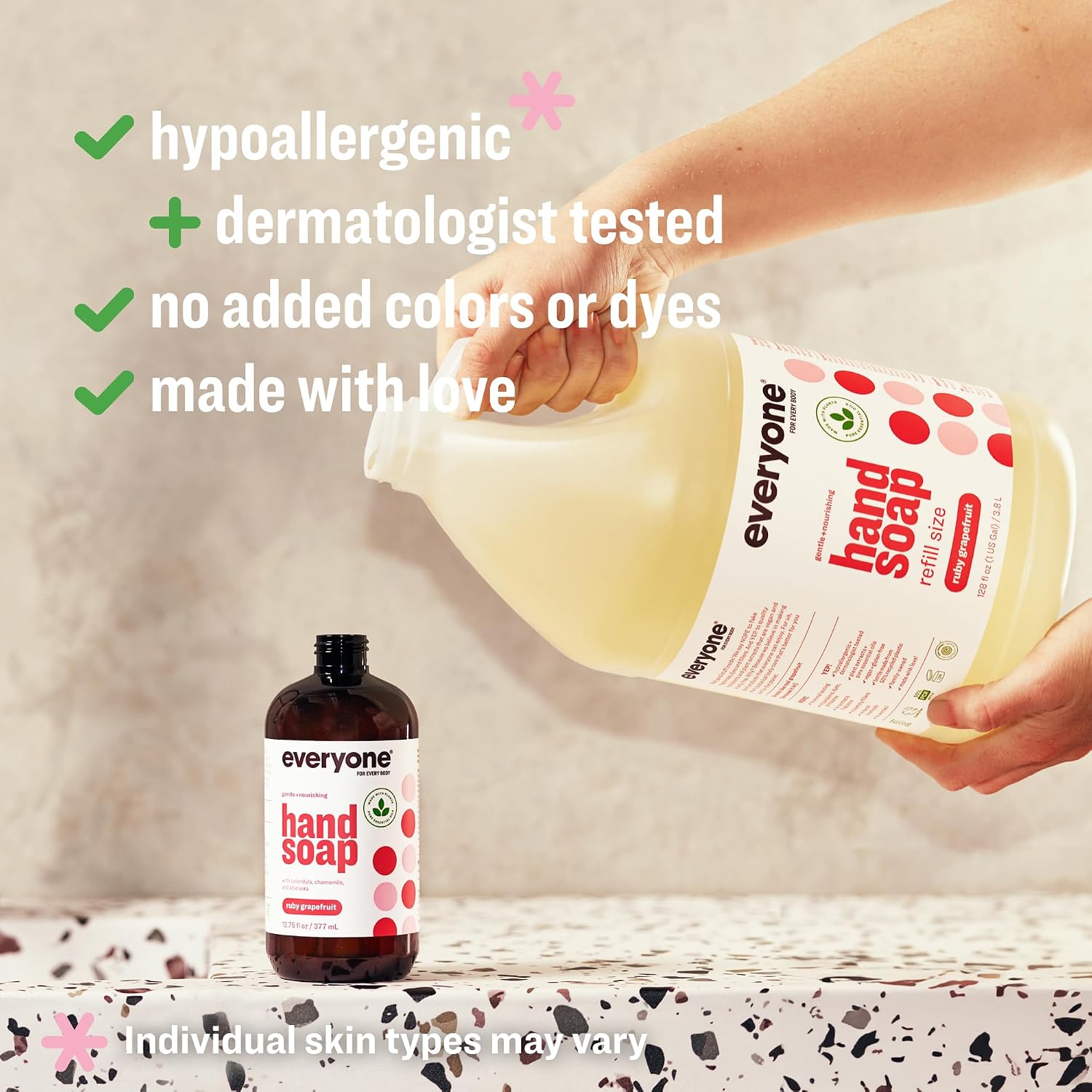 Everyone Liquid Hand Soap Refill, Ruby Grapefruit & Essential Oils, 1 Gal image 4