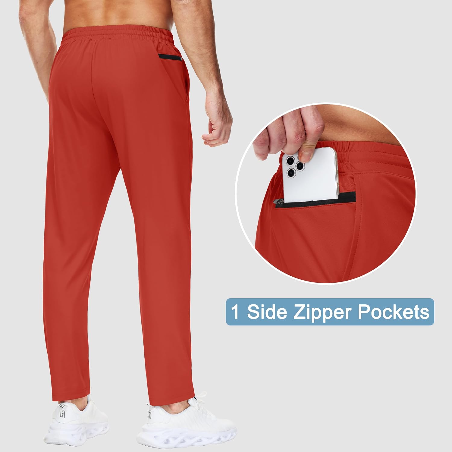 MIVEI 29"/34"/36" Inseam Men's Tall Sweatpants with Zipper Pockets Men Joggers Running Workout Athletic Gym Track Pants