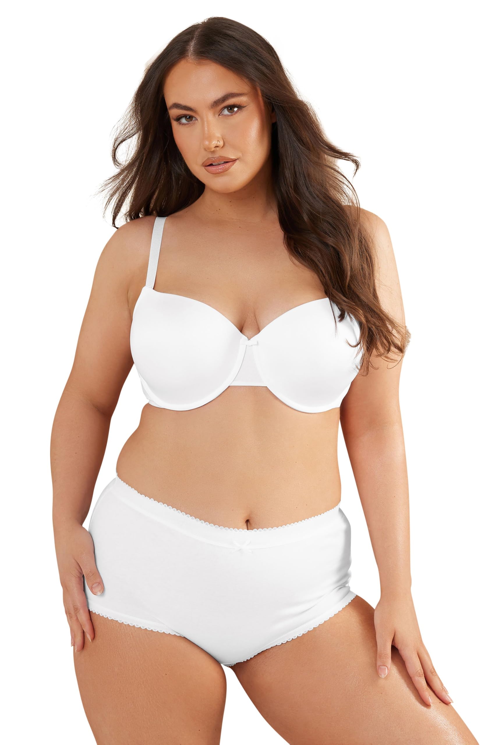 Yours Women's White Curve Moulded Underwired New T-Shirt Bra - Plus Size Curve