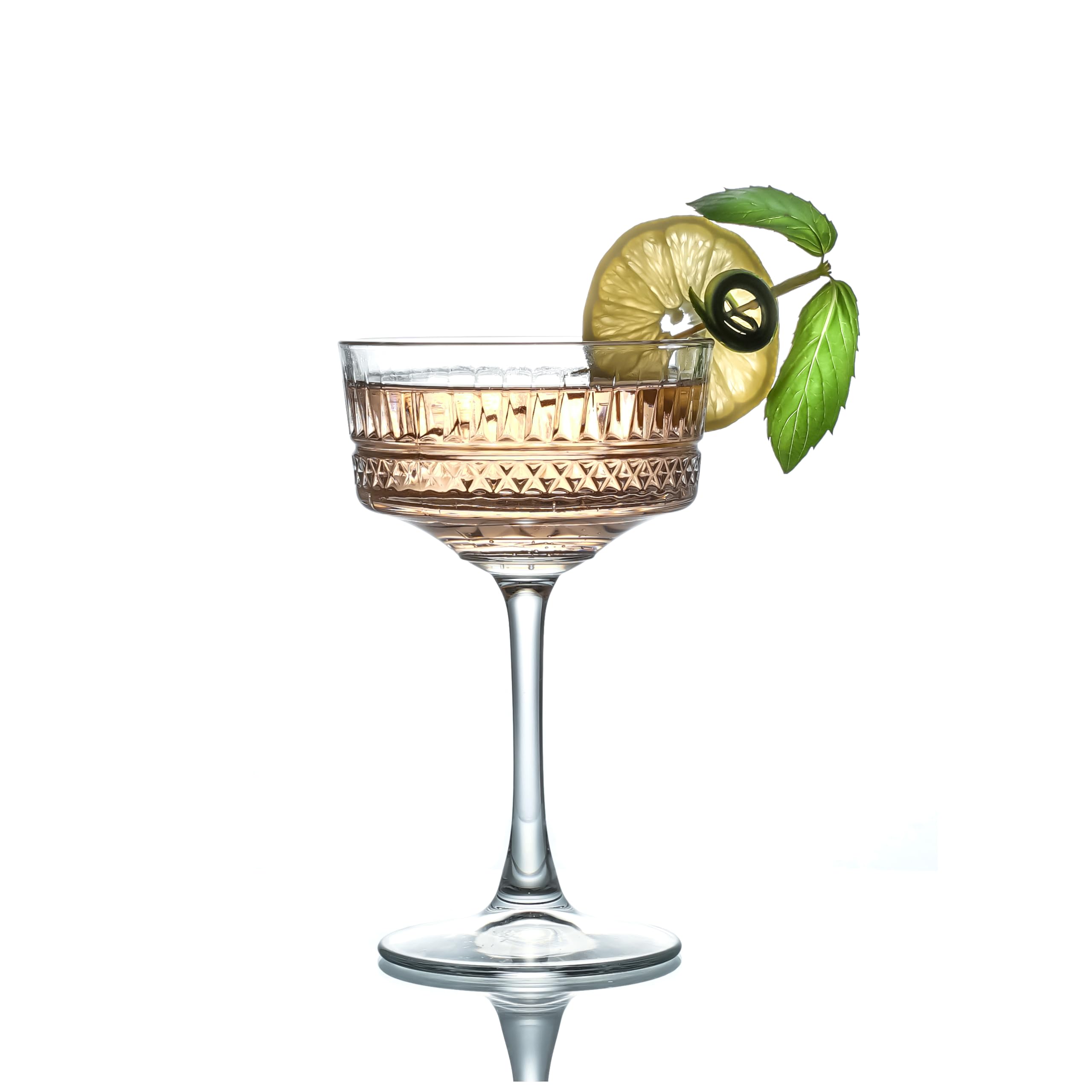 Lot de 4 Verres à Champagne, Cocktail, Martini, Verres à Vin, Verres à Longue Tige (260 ml/8.8oz) (4 Pcs)