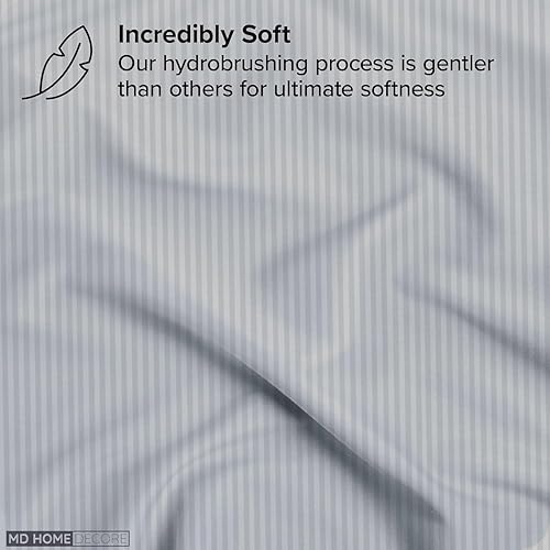 Miniatura 133 de Juego de sábanas de bolsillo extra profundas (4 piezas) 100% algodón egipcio de 400 hilos, bolsillo profundo de 22 pulgadas, sábana bajera ajustable